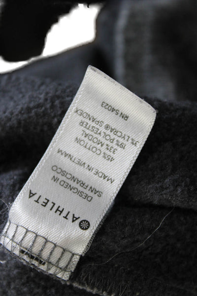 Athleta Womens Pullover Sweatshirt Dark Gray Crewneck Long Sleeve Zip Size M