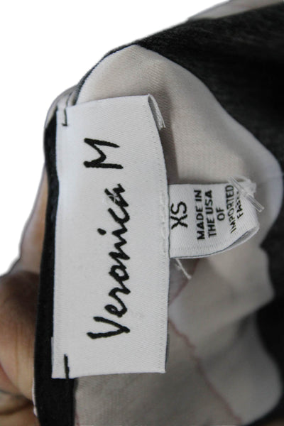 Veronica M Women Wrap Maxi Dress Black Floral V-Neck 3/4 Sleeve Size XS