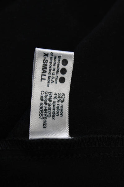 Three Dots Womens Cropped Black Rayon Nylon Spandex Pants Size XS