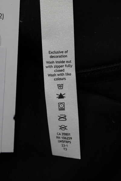 Lululemon Women Black Leggings Zip Nylon Lycra Size M
