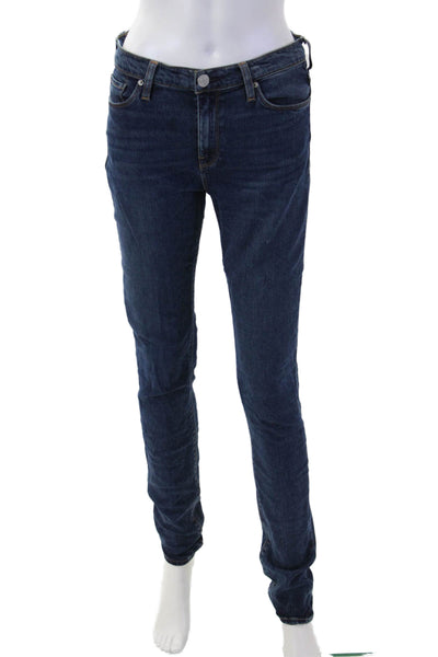 Hudson Womens Dark Blue Skinny Mid Rise Jeans Size 27