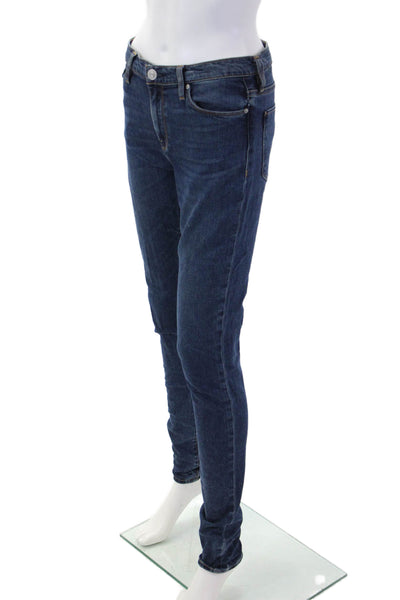 Hudson Womens Dark Blue Skinny Mid Rise Jeans Size 27