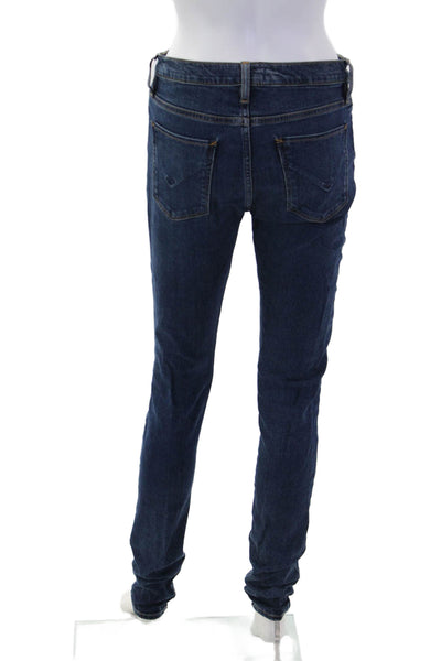 Hudson Womens Dark Blue Skinny Mid Rise Jeans Size 27