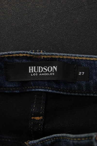Hudson Womens Dark Blue Skinny Mid Rise Jeans Size 27