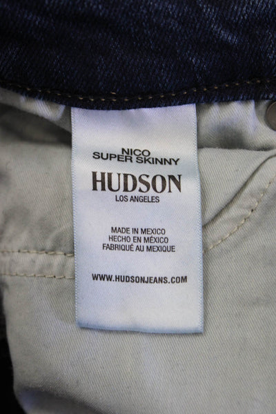 Hudson Womens Dark Blue Skinny Mid Rise Jeans Size 27