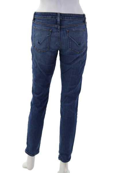 Hudson Women Boyfriend Straight Jeans Dark Blue Mid Rise 29in Size 28