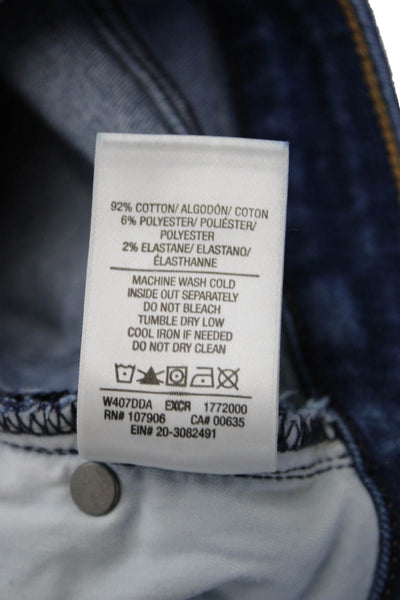 Hudson Women Boyfriend Straight Jeans Dark Blue Mid Rise 29in Size 28