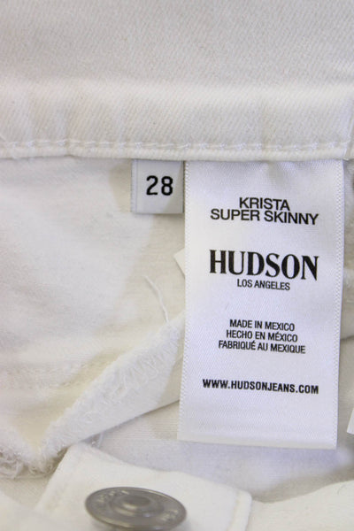 Hudson Womens Skinny White Jeans Size 28