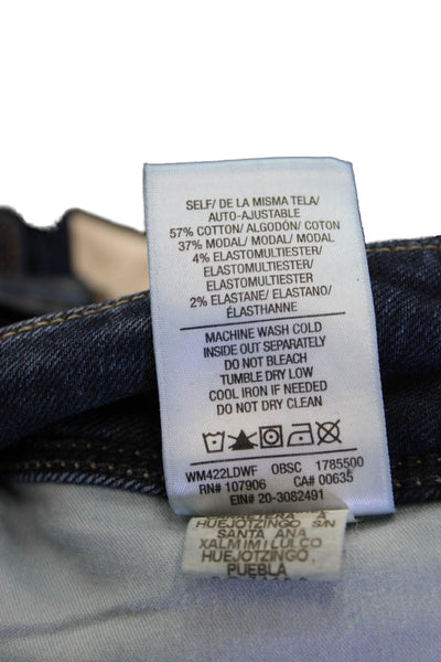 Hudson Womens Skinny Straight Dark Blue Jeans Mid Rise Button Inseam 29 Size 27