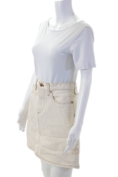 J Crew Womens A-Line Mini Skirt Beige Cotton Size 28