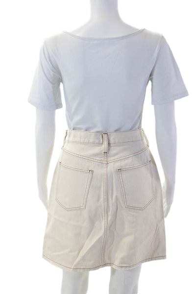 J Crew Womens A-Line Mini Skirt Beige Cotton Size 28