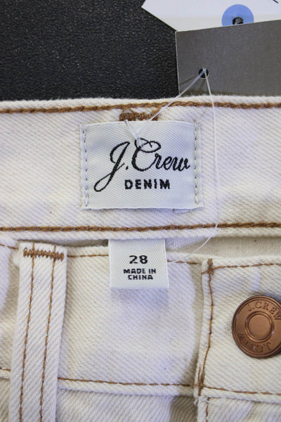 J Crew Womens A-Line Mini Skirt Beige Cotton Size 28