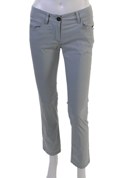Colmar Womens Ankle Cropped Gray Pants Polyamide Elastane Button Size 38