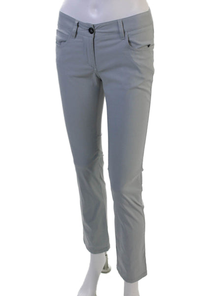 Colmar Womens Ankle Cropped Gray Pants Polyamide Elastane Button Size 38