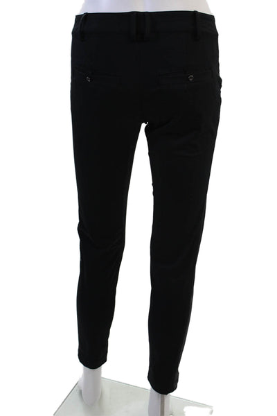 Lululemon Womens Black Ankle Cropped Pants Polyester Hook & Eye Size 4