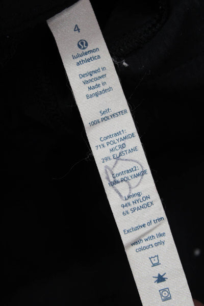 Lululemon Womens Black Ankle Cropped Pants Polyester Hook & Eye Size 4