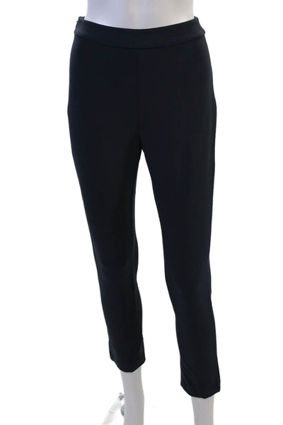 Jenni Kayne Womens Cropped Ankle Pants Dark Blue Zip Inseam 26 Size 0