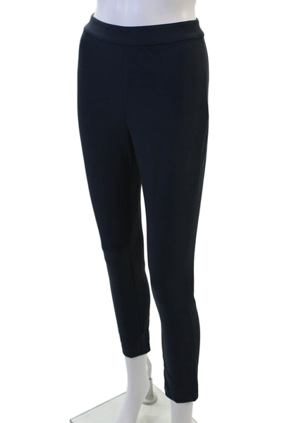 Jenni Kayne Womens Cropped Ankle Pants Dark Blue Zip Inseam 26 Size 0