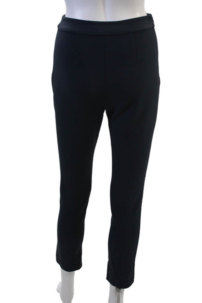 Jenni Kayne Womens Cropped Ankle Pants Dark Blue Zip Inseam 26 Size 0