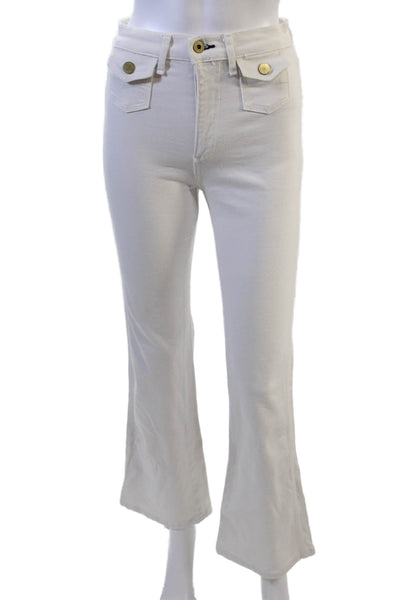 ASKKNY Women High Rise White Jeans 28 Inseam 97% Cotton 3% Elastane Size 24