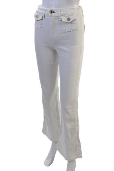 ASKKNY Women High Rise White Jeans 28 Inseam 97% Cotton 3% Elastane Size 24