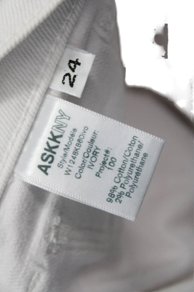 ASKKNY Women High Rise White Jeans 28 Inseam 97% Cotton 3% Elastane Size 24