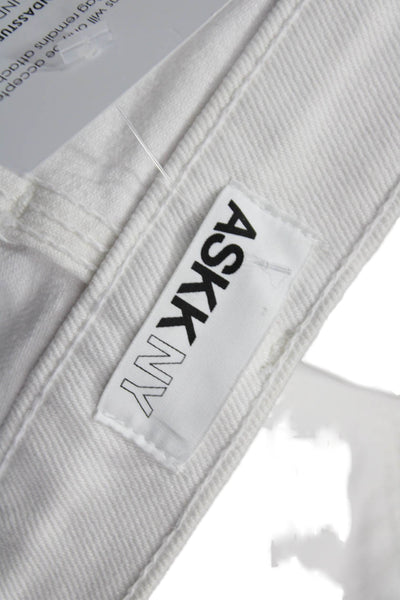 ASKKNY Women High Rise White Jeans 28 Inseam 97% Cotton 3% Elastane Size 24
