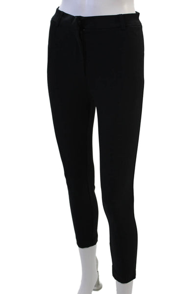 Sandro Women Ankle Cropped Pants Black Hook & Eye 88% Polyamide Size 36