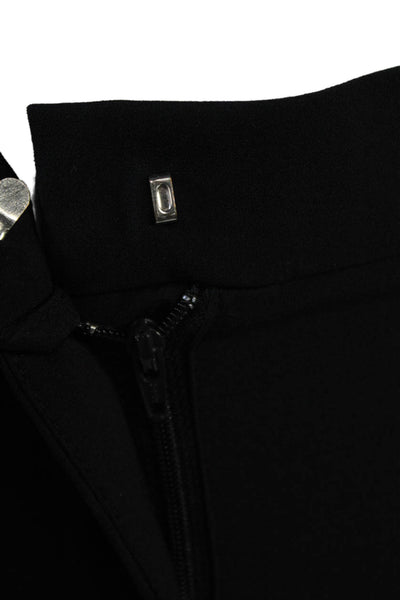 Sandro Women Ankle Cropped Pants Black Hook & Eye 88% Polyamide Size 36