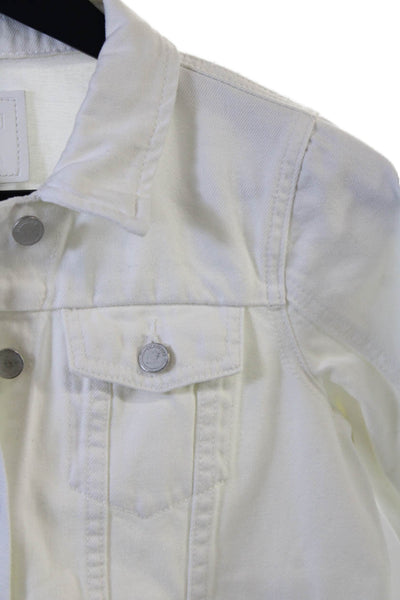 Blank NYC Womens White Cotton Collared Button Long Sleeve Jacket Size XL