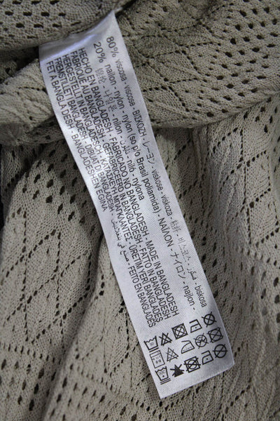 Zara Women Bohemian Argyle Sleeveless Round Neck Tank Beige Size L