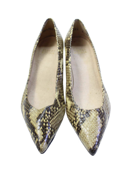 Stuart Weitzman Womens Snakeskin Pointed Toe Heels Pumps Shoes Brown Size 6M