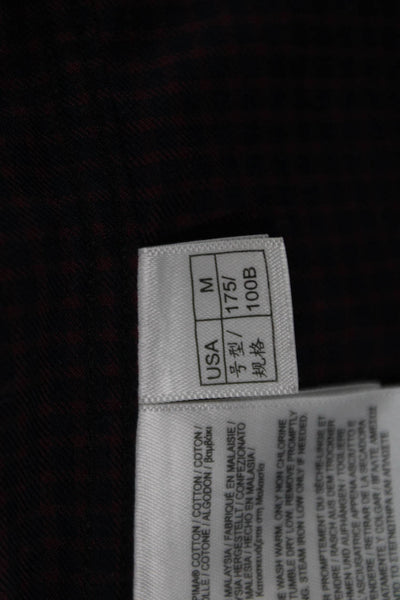 Brooks Brothers Mens Cotton Check Print Buttoned Collared Long Sleeve Red Size M