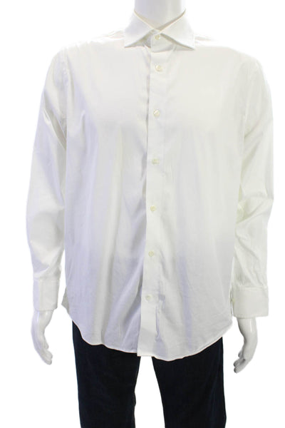 Bonobos Mens Cotton Buttoned-Down Collared Long Sleeve Top White Size EUR 34