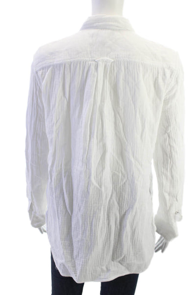 J Crew Womens White Cotton Collared Button-Up Shirt Long Sleeve Size S