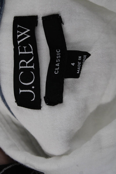 J Crew Womens White Cotton Collared Button-Up Shirt Long Sleeve Size S