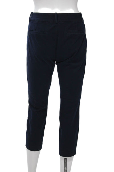 J Crew Womens Dark Blue Cotton Cropped Ankle Pants Size 6