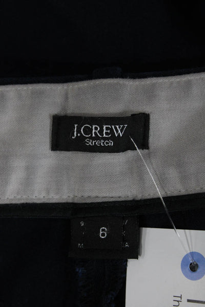 J Crew Womens Dark Blue Cotton Cropped Ankle Pants Size 6