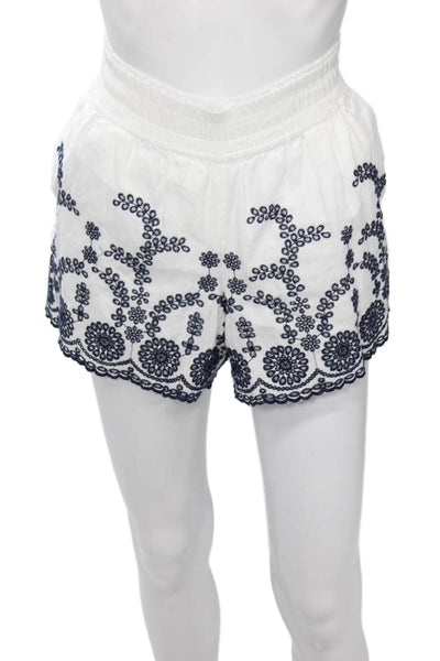 J Crew Unisex Bohemian Floral Linen Blend Shorts White Size S