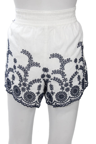 J Crew Unisex Bohemian Floral Linen Blend Shorts White Size S