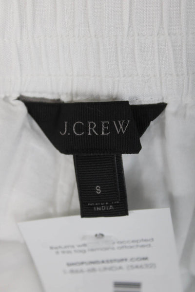 J Crew Unisex Bohemian Floral Linen Blend Shorts White Size S