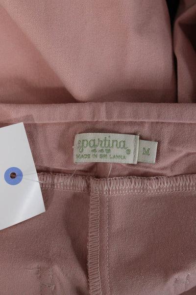 Spartina 449 Womens Ankle Cropped Pants Pink Rayon Blend Size M