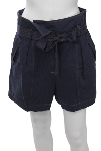 Current Air Unisex Chino Shorts Dark Blue Tie Waist 100% Cotton Size M