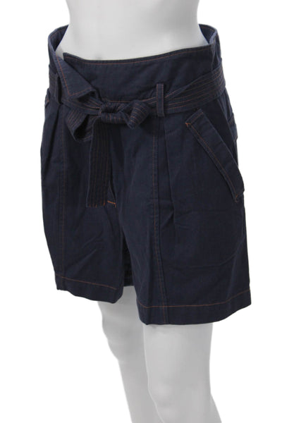 Current Air Unisex Chino Shorts Dark Blue Tie Waist 100% Cotton Size M