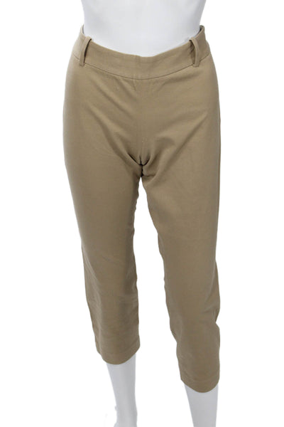 J Crew Women Ankle Cropped Khakis Beige Cotton Solid Size 6