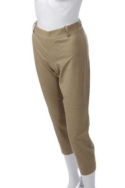 J Crew Women Ankle Cropped Khakis Beige Cotton Solid Size 6