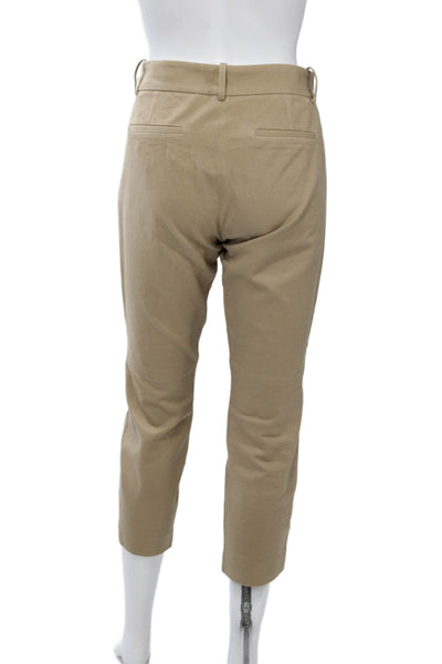 J Crew Women Ankle Cropped Khakis Beige Cotton Solid Size 6
