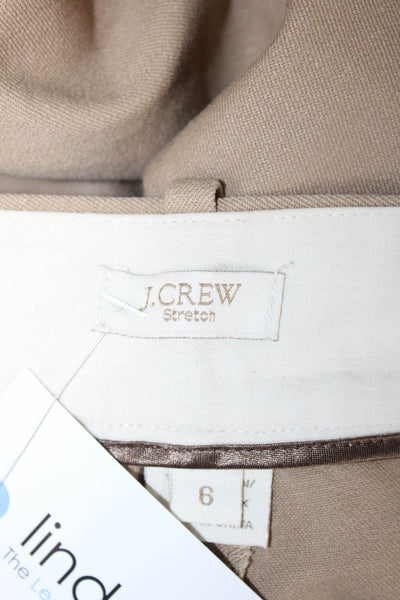J Crew Women Ankle Cropped Khakis Beige Cotton Solid Size 6