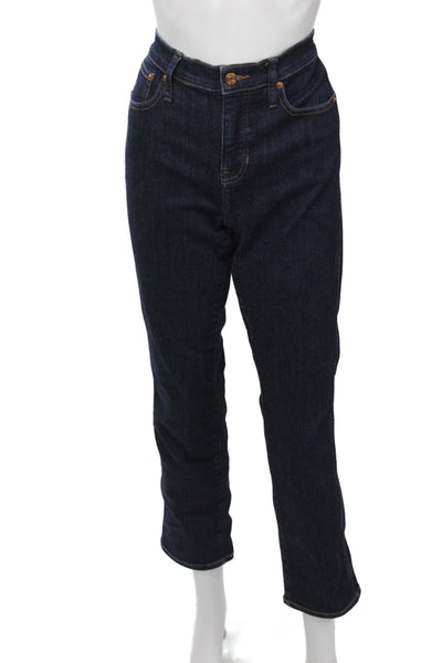 J Crew Womens Mom Straight Dark Blue High Rise Jeans Size 29