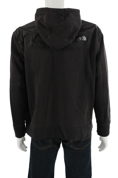 The North Face Mens Pullover Hoodie Black High Neck Drawstring Size XL
